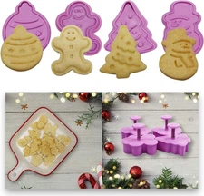 Mini 3D Christmas Cookie Cutters Set, Christmas Holiday Fondant Biscuit Pastry C