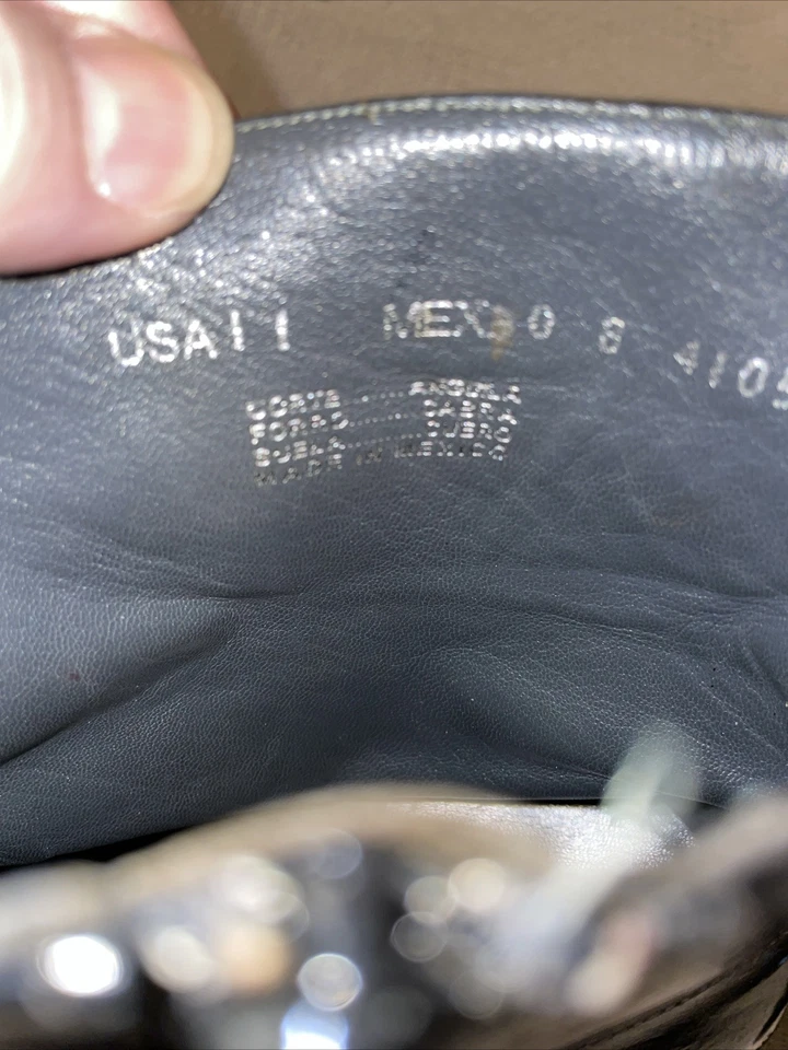 Botas Los Altos Western Wear Cremallera Lateral Mujer Talla 11 M Cuero Negro Salir Foto 3 de 4