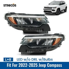For 2022-2025 Jeep Compass LED Reflector Headlight w/o LED DRL Left+Right Pair