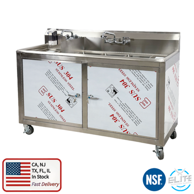#ad NSF 60quot; Portable Food Truck Event Wash Station Trailer Festival Sink Hand Soap $3000.00