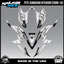 Graphics Kit for ATV Kawasaki KFX450R 2008-2014) Fracture Series - WHITE