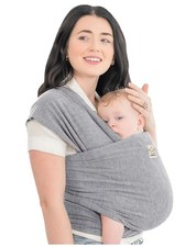 KeaBabies Gray Original Baby Wrap Carrier Sling Stretchy Infant Newborn Toddler