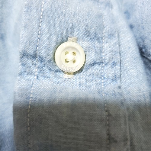 Polo Ralph Lauren Shirt Mens Medium Blue Chambray Classic Fit Indigo Preppy Pony - Picture 13 of 19