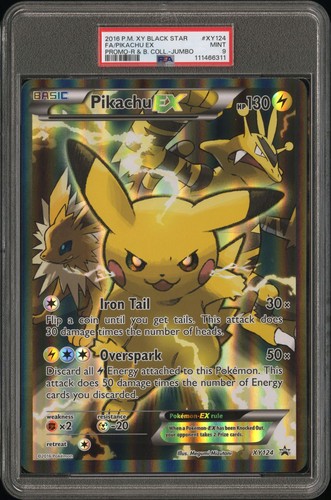 Pikachu EX - XY124 Jumbo - RED & BLUE COLLECTION - LOW POP - PSA 9 MINT - Picture 4 of 6