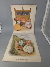2 Antique Mary Lafetra Russell 1-Sided Book Plate Prints 1916 Polly Jack & Jill