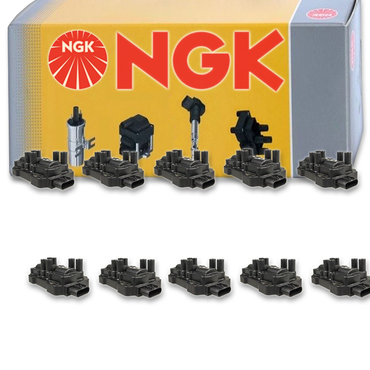 10 pc NGK 48714 U2081 Ignition Coils for UF434 UF-434 IC554 GN10408 E914 xv