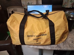 Yellow  Safety Equipment Bag Property of Conrail  Genuine Preowned About 19x11"