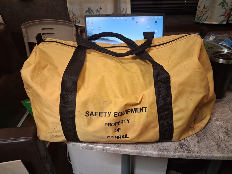 Yellow  Safety Equipment Bag Property of Conrail  Genuine Preowned About 19x11"