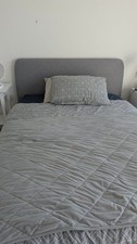 John Lewis Bonn Grey Upholstered Double Bed Frame with Headboard & Footboard
