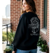Harley-Davidson Women's Vintage Black w/Graphics Pullover Sweatshirt - Size: L