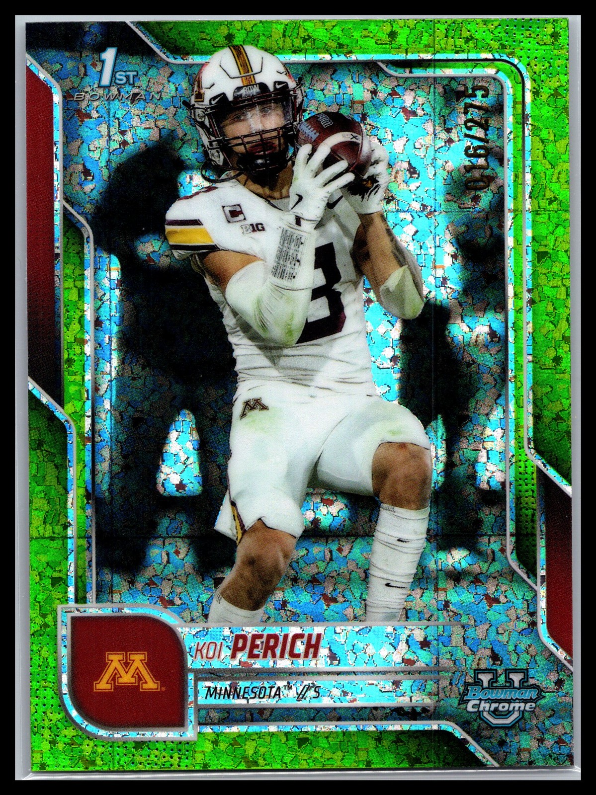 2025 Bowman University Chrome #116 Koi Perich Green Mini-Diamond Refractor #/99