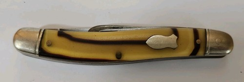 Vintage Schrade 3 Blade Pocket Knife Cellulose Handle WALDEN N.Y. USA DAMAGE