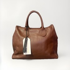 HALFPAST8 MILANO BORSA A MANO / SPALLA VERA PELLE MARTELLATA MARRONE