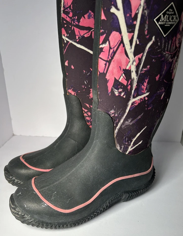 Muck Boots Hale Multitemporada Para Mujer Botas de Goma Rosa/Púrpura Camuflaje Talla 8 Foto 2 de 4