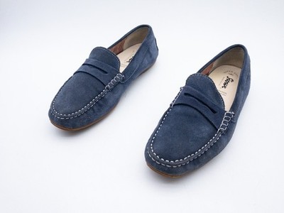 Sioux Herren Slipper Halbschuh Sommerschuh Leder blau Gr. 40 EU Art. 33695-30