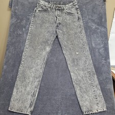 VTG 90's Levi's 501 Black Acid Wash Denim Jeans Pants 32x30 USA Made