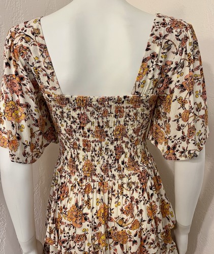 Chelsea & Violet Golden Floral Crepe Smock Tier Fit Flare Dress Size XS? EUC - Picture 8 of 16