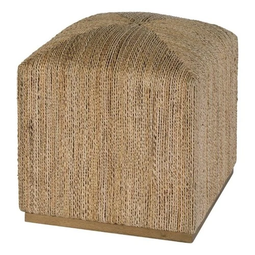 Butler Specialty Company Como 17 in. W Square Banana Leaf Accent Stool - Natural - Picture 1 of 8