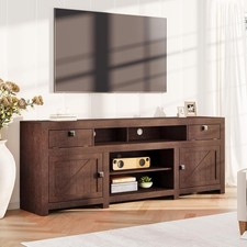 Farmhouse TV Stand for 80 in TVs, 70" Wide Entertainment Center with 4 Drawers