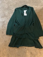 NWT Zara Green Short Mini Dress Small Fitted Party Club