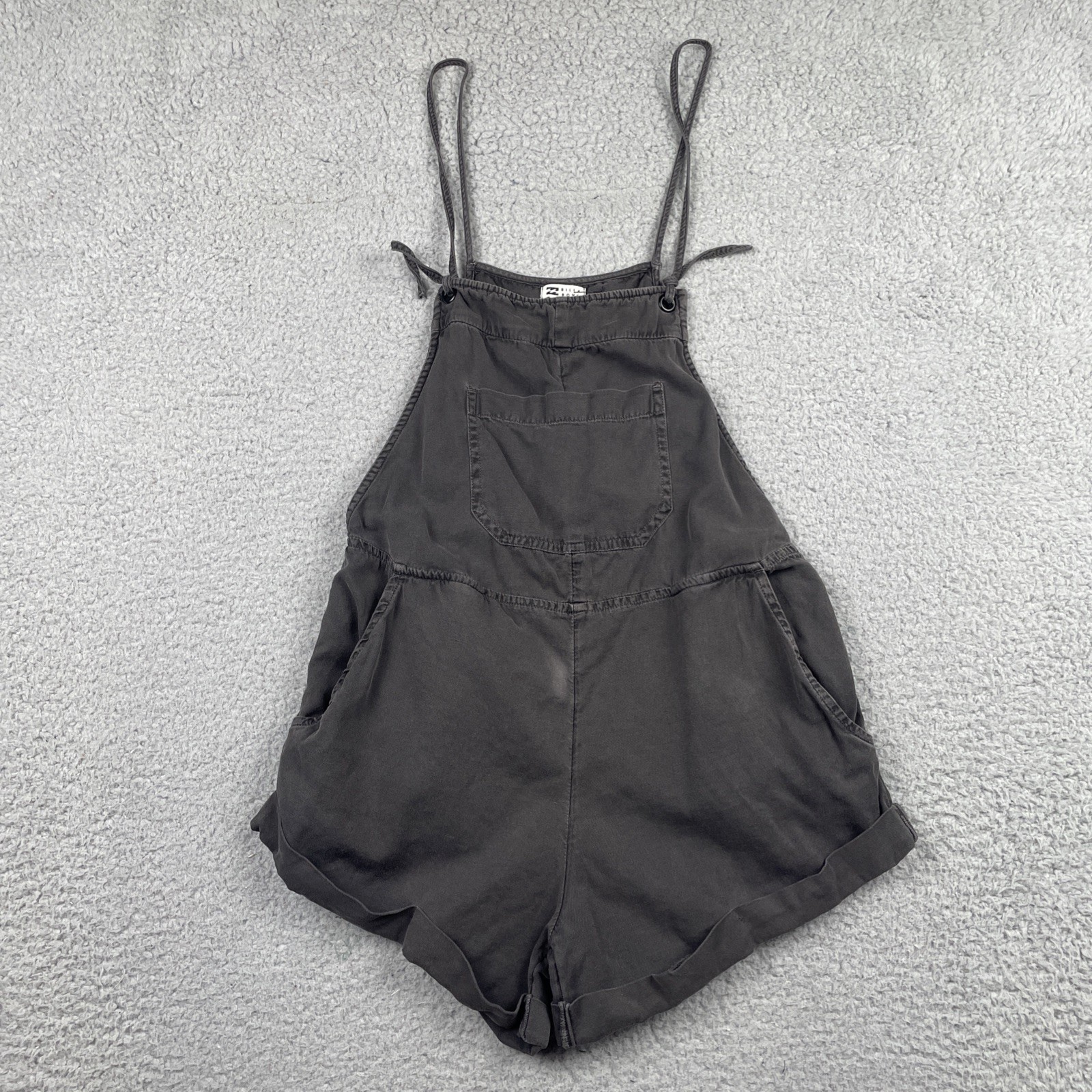 Billabong Women’s Romper Small Gray Wild Pursuit Short Overall Skater Grunge