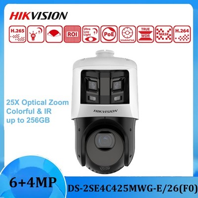 Hikvision 6+4MP Panoramic 25x PTZ IP CCTV Camera DS-2SE4C425MWG-E/26(F0) IR POE
