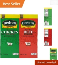 100 Pack Sodium-Free Beef & Chicken Bouillon - Heart Healthy Flavor Enhancer