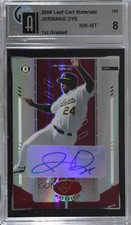 2004 Leaf Certified Materials Red Mirror 53/250 Jermaine Dye #152 GAI 8 Auto 1u6