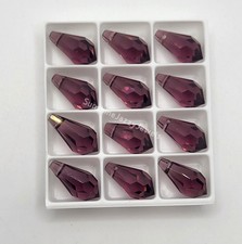 2 or 12pc Swarovski Crystal Amethyst Teardrop 6000 Pendants; 11mm or 13mm