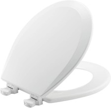 BEMIS 500EC 390 Toilet Seat with Easy Clean  Change Hinges, 1 Pack Round, Cotto