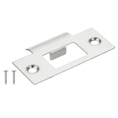 Door Strike Plate 2-3/4'' x 1-9/16'', Universal Latch T Strike, Silver