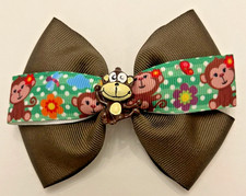 MONKEY 4" HANDMADE GROSGRAIN HAIR BOW