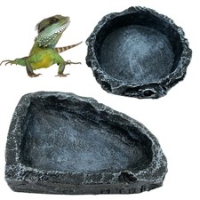 2 Pack Reptile Feeding Dish Corner Bowl, Reptile Water Dish Food Bowl Feeding...