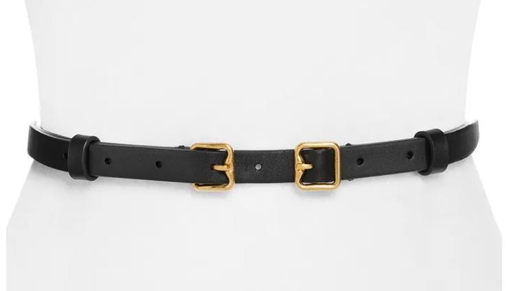 Burberry Womens Slim Double Buckle Leather Belt small 67190₽