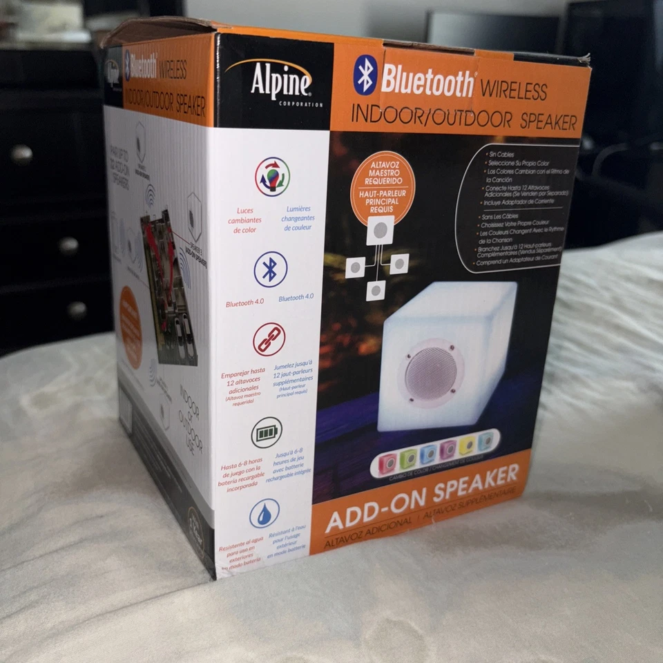 Alpine Corporation Add-On Multi-Color LED Bluetooth Speaker Portable Wireless  - Image 4 of 4