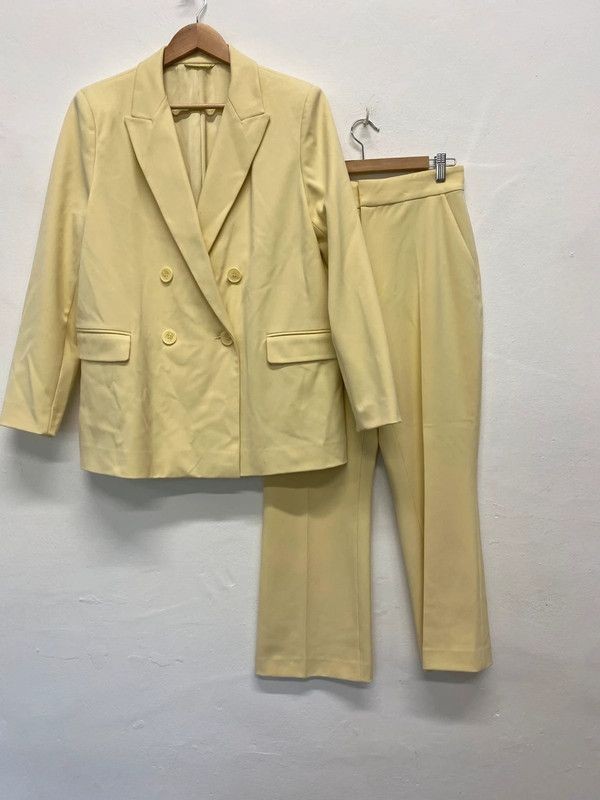 Fabulous & Other stories Pale lemon suit work or play Uk12/16 1980’s vibes LG005 View 2