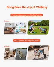 VEVOR Dog Wheelchair for Back Legs, Adjustable 2 Wheels Pet Wheelchair, Lightwei