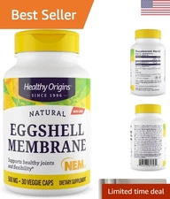 Eggshell Membrane 500 mg NEM – Natural Joint Support, 60 Gluten-Free Veggie Caps