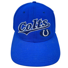 Vintage Indianapolis Colts Hat Cap Snapback Blue Script 90s Wool Twins