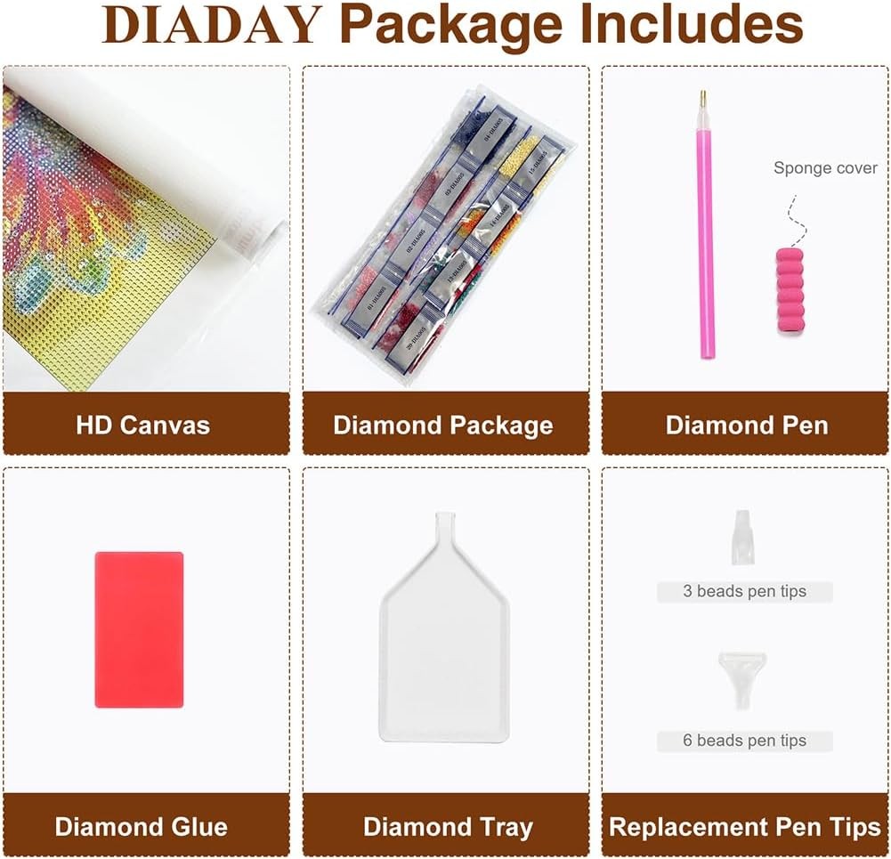Diamond Painting Kits Deer, DIY Diamond Art Kits for Adults Beginners, 5D Full D