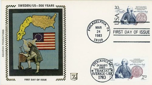 1983 US Sweden Treaty of Amity Joint FDC # 2036 & Sweden # 1453