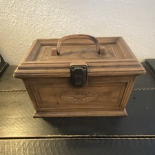 VTG Lerner MCM Skrzynka do szycia Futerał do przechowywania Organizer z tacą, uchwytem i metalowym zatrzaskiem