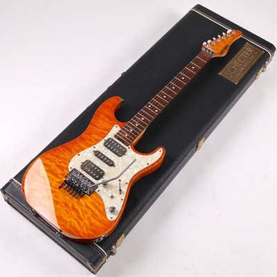 SCHECTER EX-24-CUSTOM AMBER Quilted Maple Top EX-V Electric Guitar (Sche #QY07US