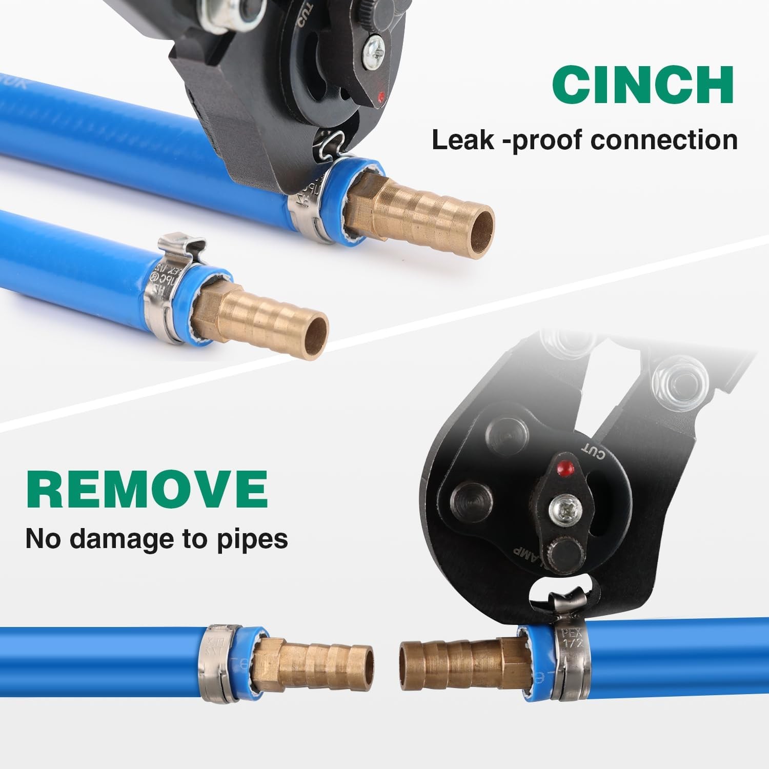 2 IN 1 Ratchet Pex Crimping Tool Cinch and Remove Combo Function Blue 