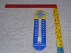 VINTAGE CHEVROLET BOWTIE 11 3/4" PORCELAIN METAL GASOLINE & OIL THERMOMETER SIGN