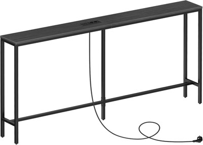 MAHANCRIS Schmal Konsolentisch Mit Ladestation, 160 Cm Beistelltisch, Flurtisch