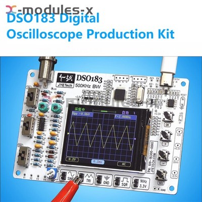 DSO183 Digital Oscilloscope DIY Electronic Kits Teaching 0-500KHz DC5V Type-C