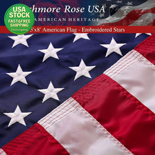 5X8 American Flag Outdoor Heavy Duty Nylon USA Made Weatherproof Porch