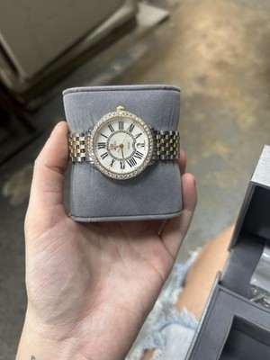 Michele Serein 16 Diamond Two Tone Women's Watch 18K Yellow Gold/Stainless Steel