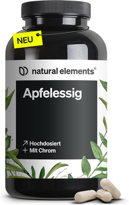 Natural Elements Apfelessig Kapseln   180 Kapseln Mit 1300Mg Apfelessig Pro Tage